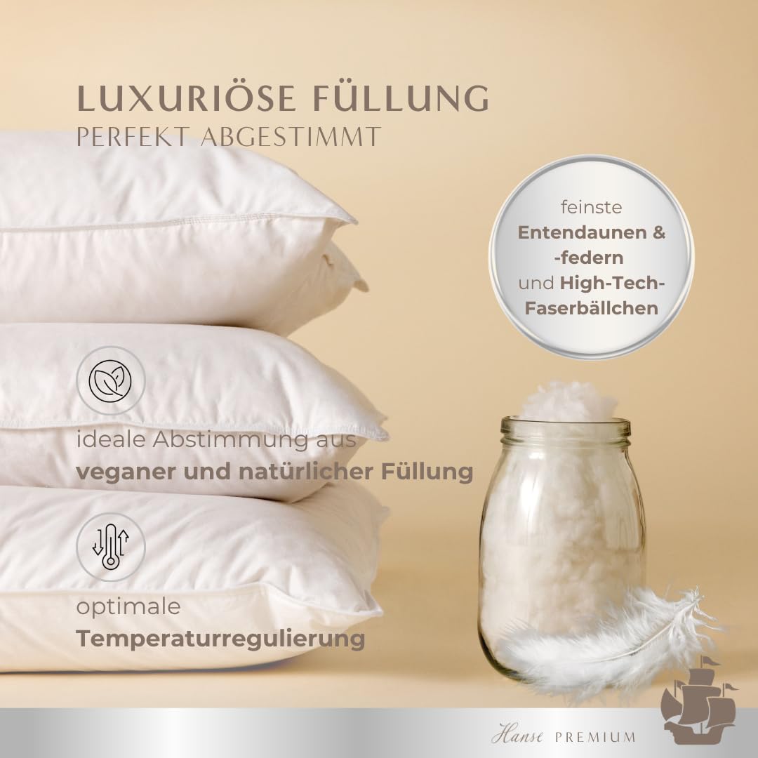 hanse-premium-kopfkissen-natural-hybrid-80x80-cm-entendaunen-3d-fasern image 2