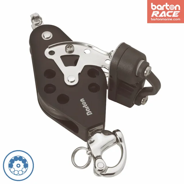 barton-marine-size-2-30-45mm-ball-bearing-fiddle-block-mit-snap-shackle-becket-c image 1
