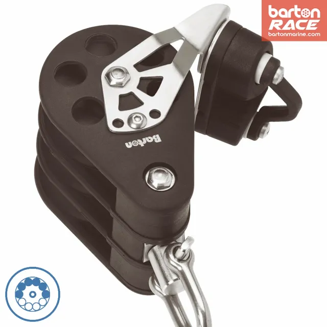 barton-marine-size-7-70mm-ball-bearing-pulley-block-triple-swivel-cam image 1