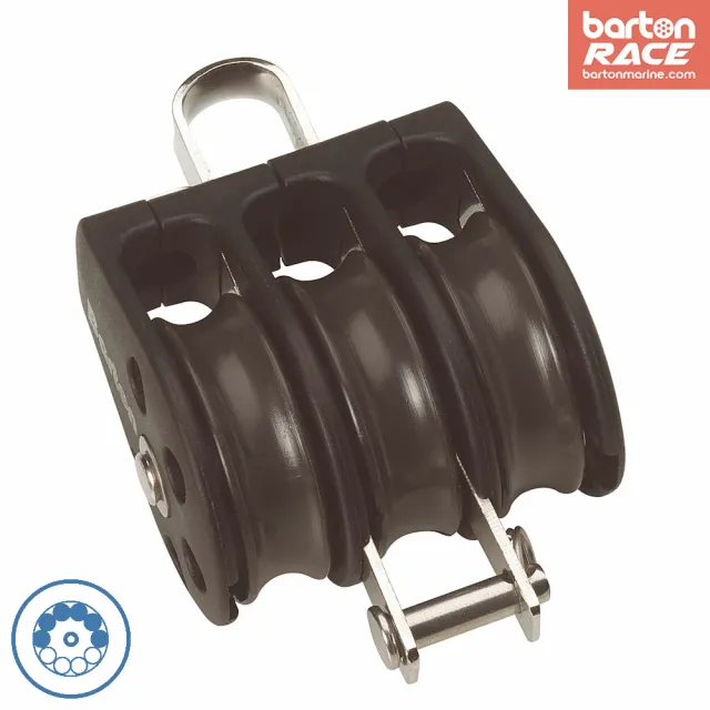barton-marine-size-3-45mm-ball-bearing-block-dreifach-mit-festem-auge-becket image 1