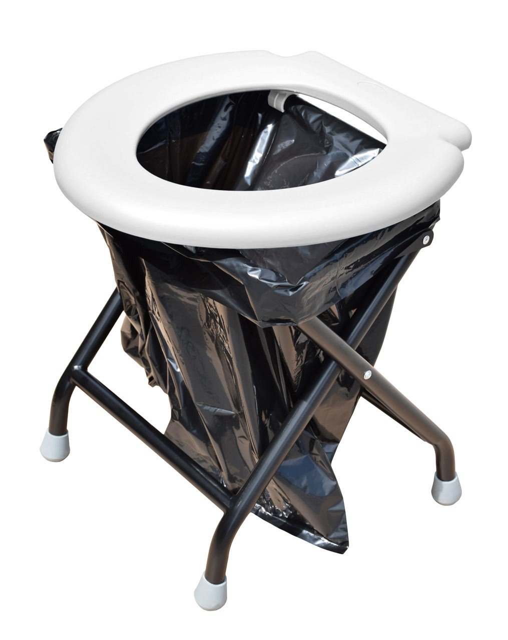 24ocean-mobile-klapptoilette-set-wei-camping-wc-mit-schwarzem-gestell-30-einwegb image 1