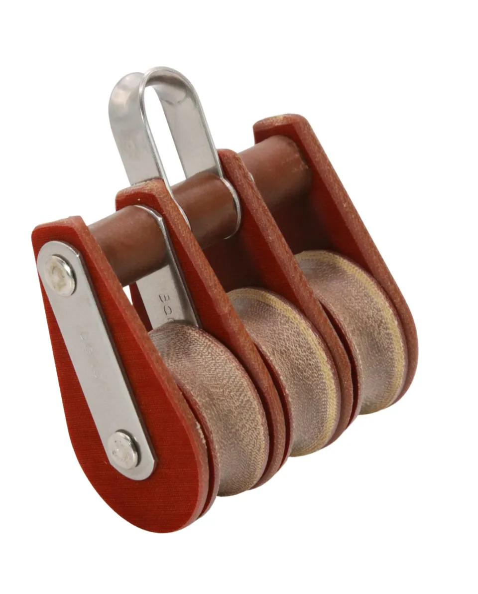 barton-marine-tuphblox-tufnol-triple-block-mit-bow-30mm-1-3-16-t01310 image 1