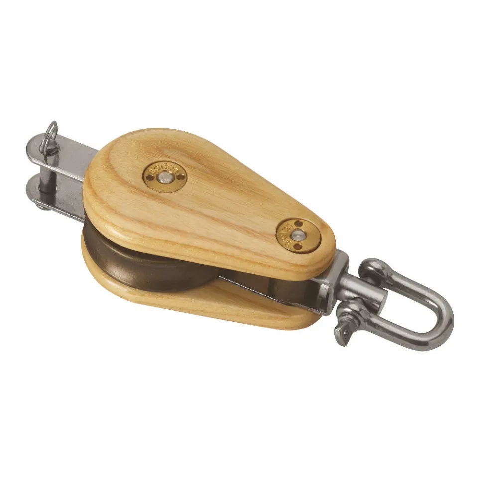 barton-marine-victory-wooden-block-45mm-single-mit-swivel-becket image 1