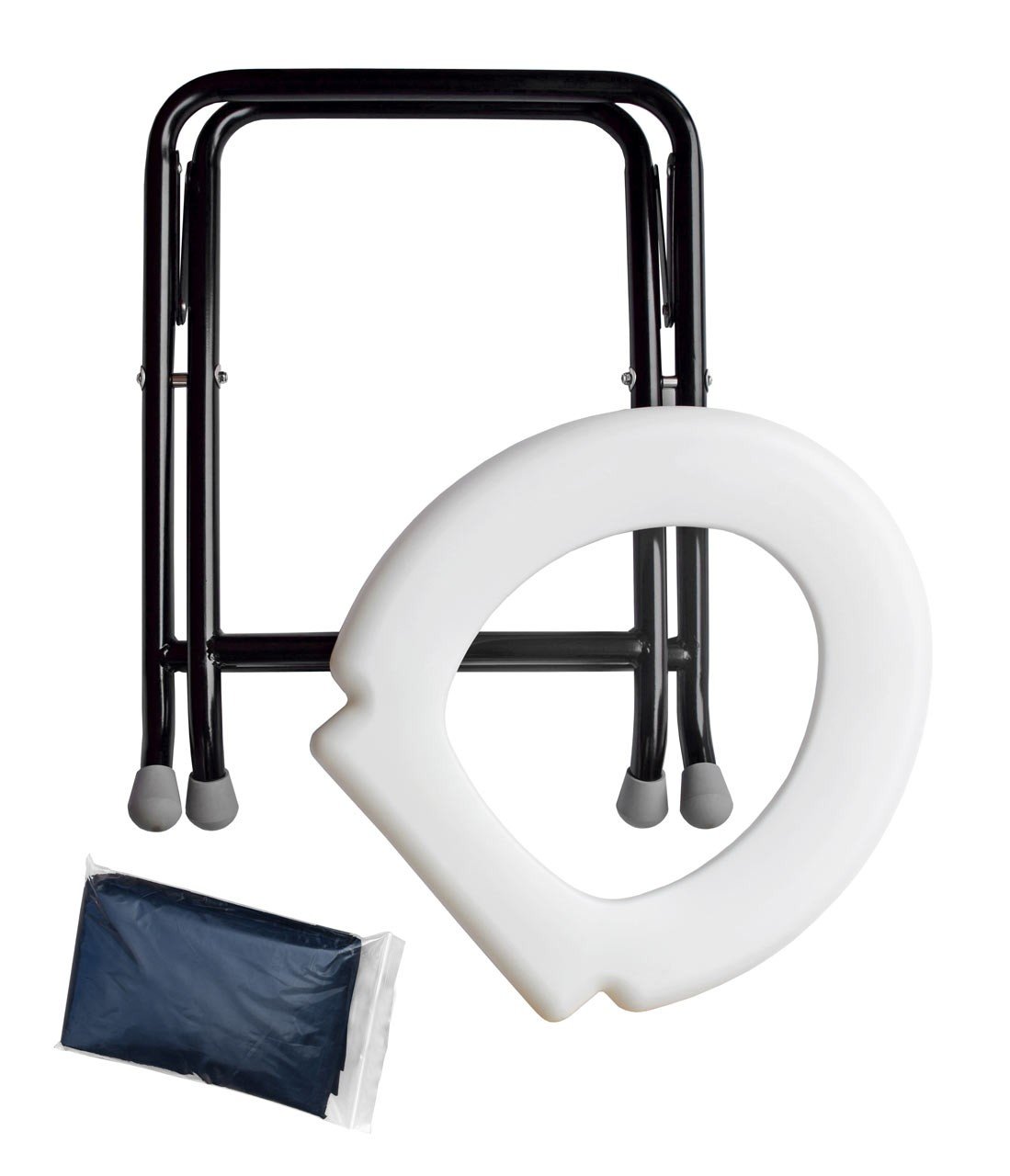 24ocean-mobile-klapptoilette-set-wei-camping-wc-mit-schwarzem-gestell-30-einwegb image 2